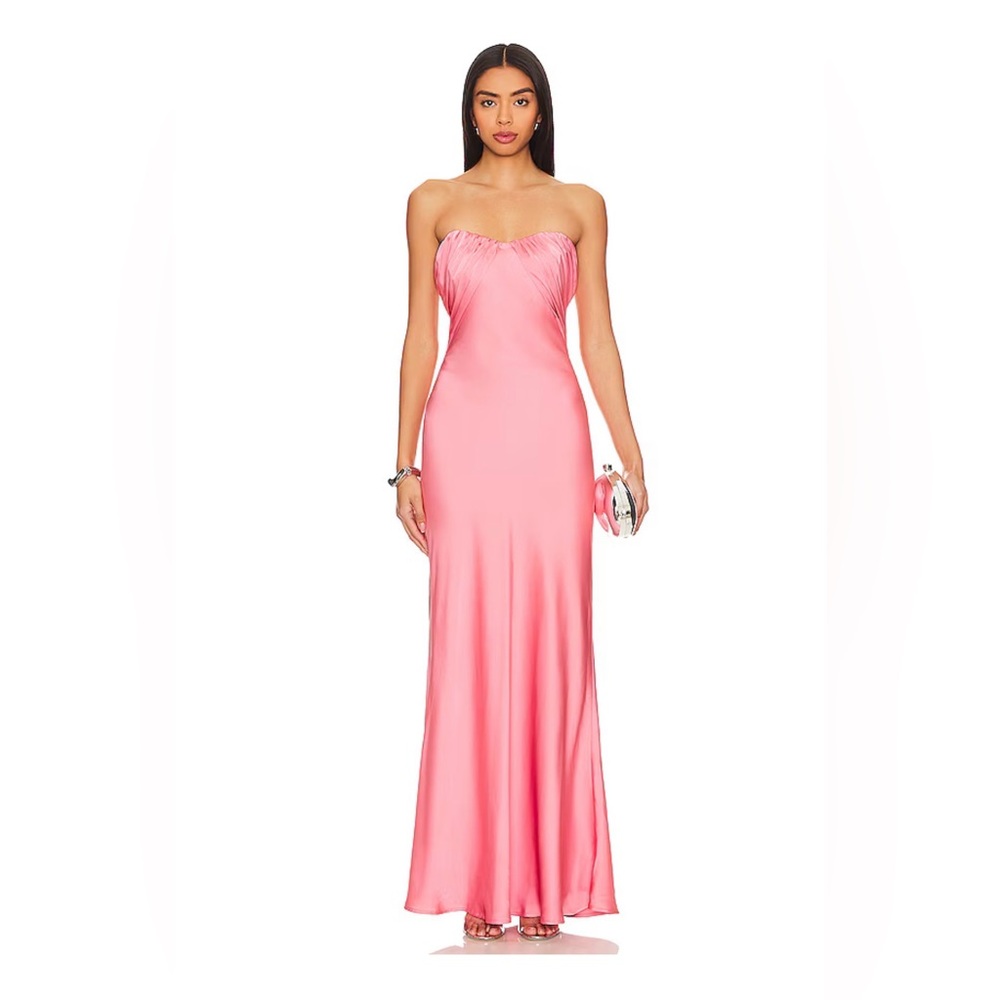 MISHA COLLECTION Strapless Pink Gown